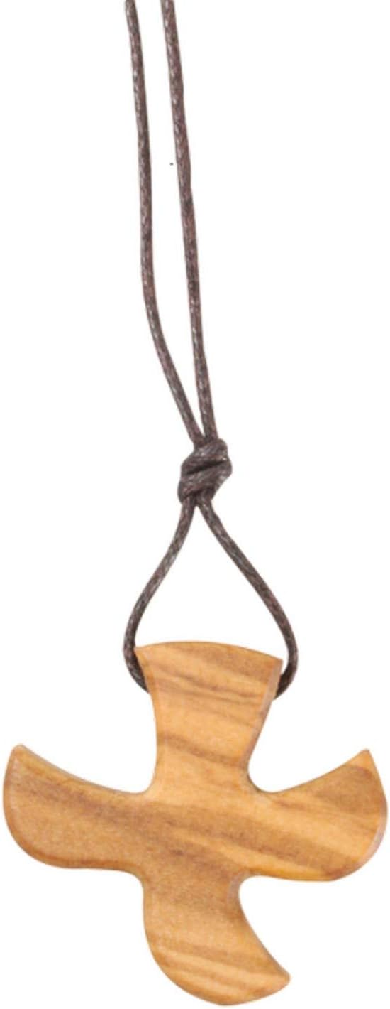 Detalle 2 de MaMeMi Kette mit Kreuz-Anhänger aus Olivenholz & Edelstahl – Symbol für Leben, Wachstum & Schutz