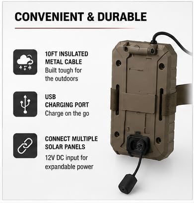Detalle 2 de Stealth Cam STC-SOLP Solar Battery Pack, 12V, 3,000mAh, 10-ft Cable