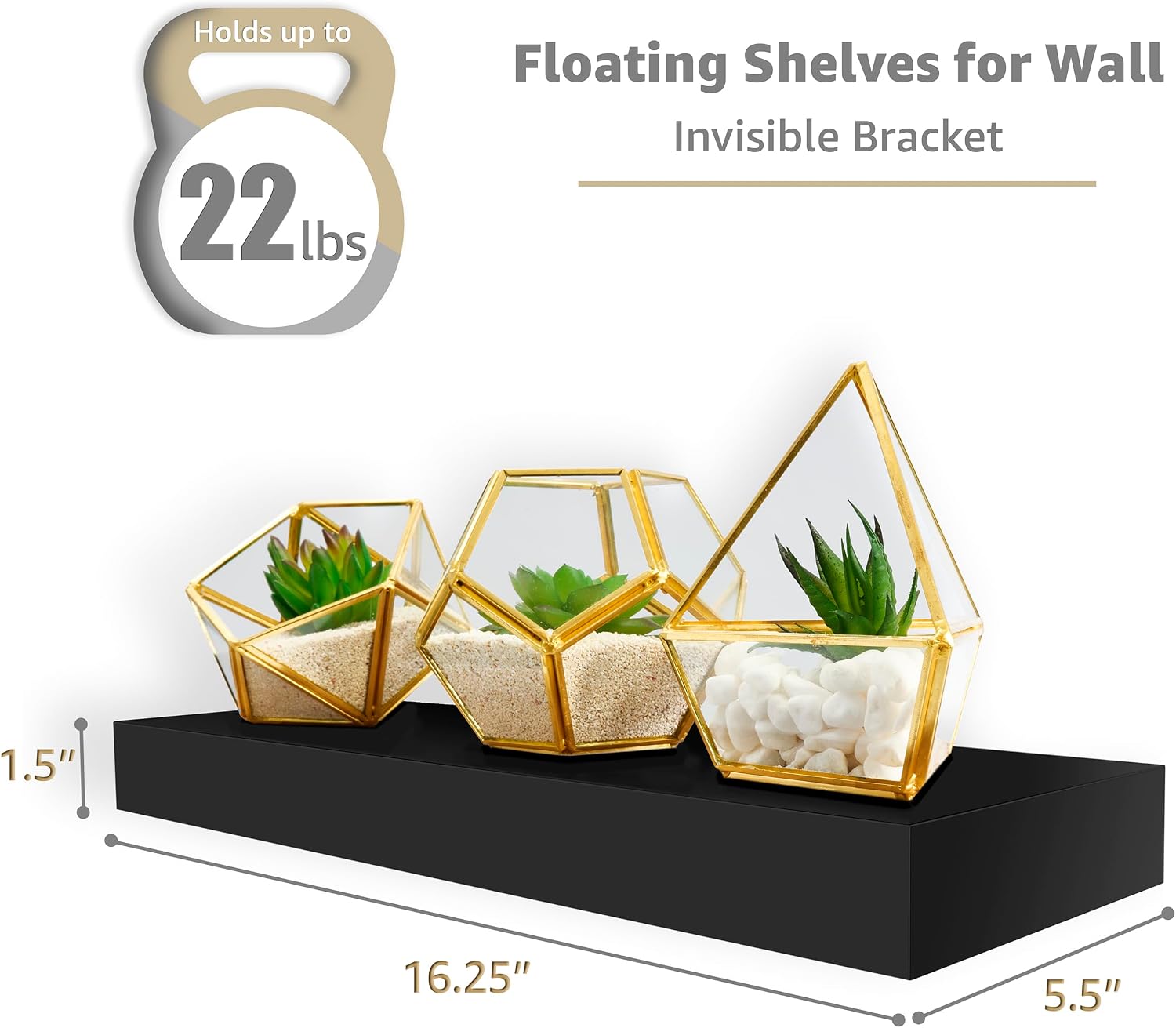 Detalle de Sorbus Floating Shelves Set of 3