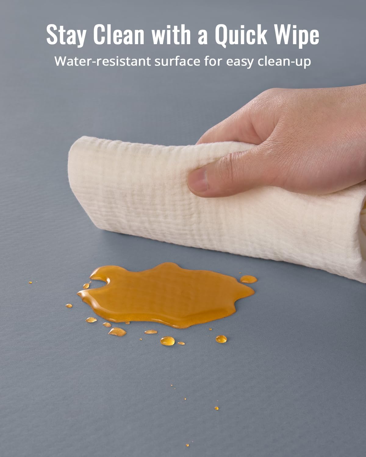 Thumbnail 5 de Blissful Diary Baby Splat Mat for Under High Chair (wipeable, waterproof, anti-slip) in Grey