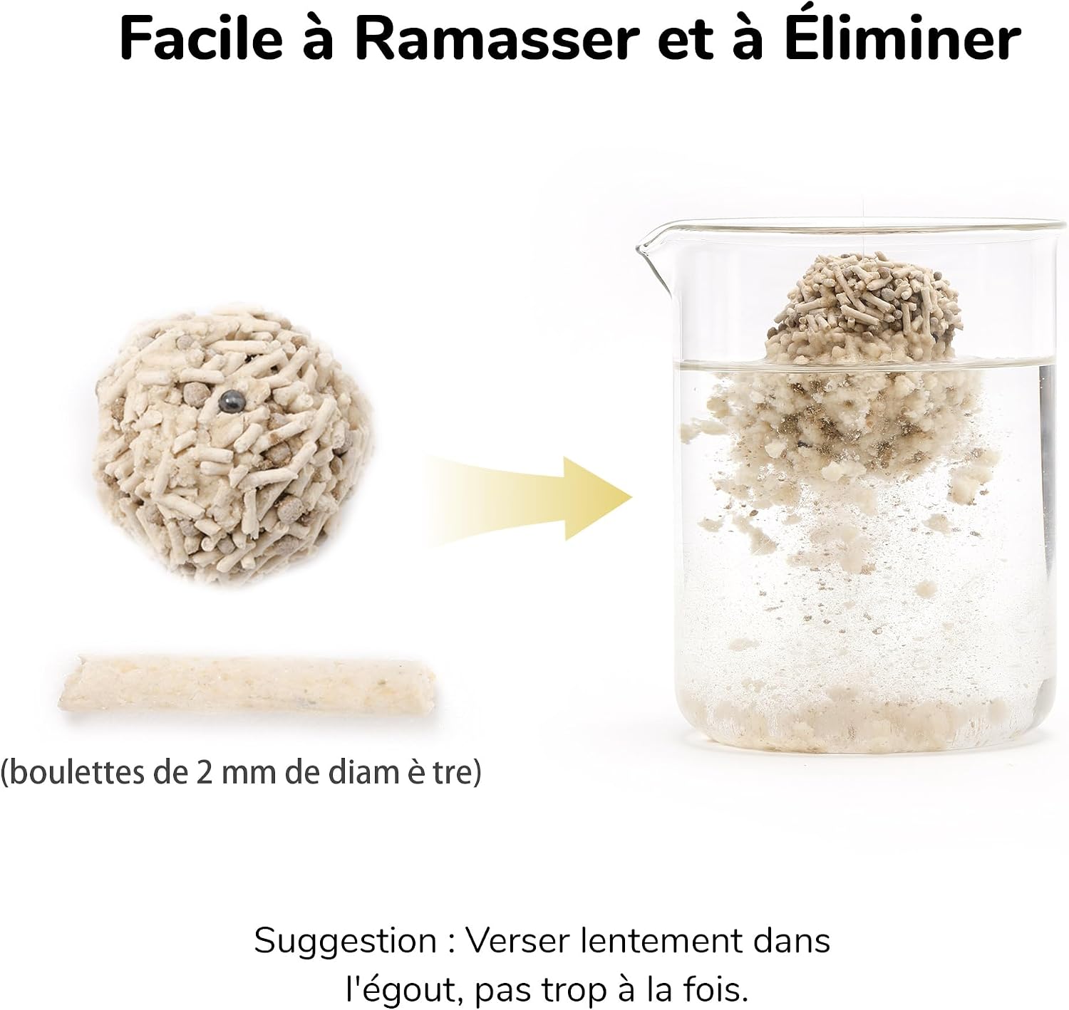 Detalle 2 de Litière agglomérante FUKUMARU en tofu mélangé (bentonite + charbon), parfum thé blanc – 5,4 kg