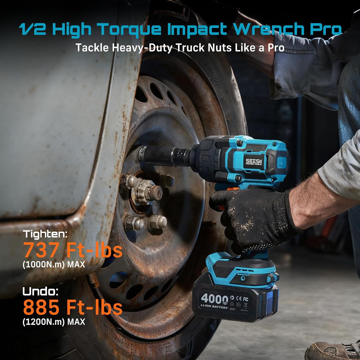 Thumbnail 1 de SEESII 886 Impact Wrench 886 ft-lb torque 21V