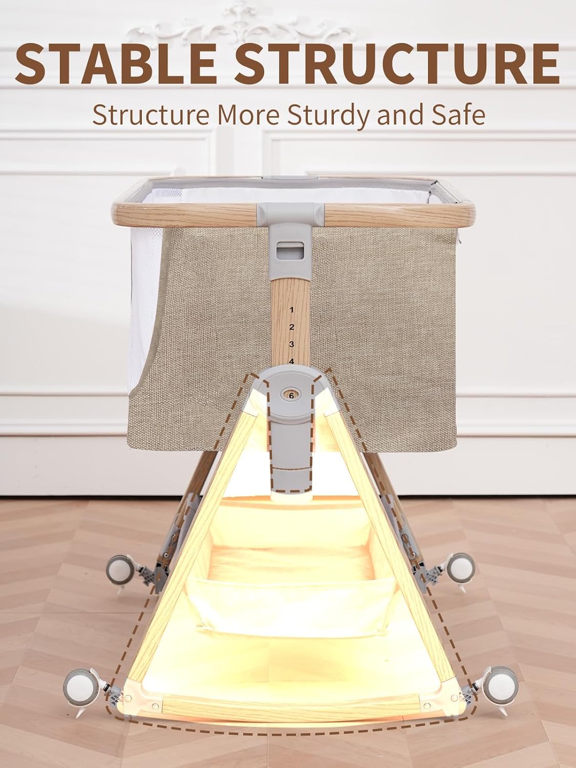 Thumbnail 6 de Jestonten QQ001A Baby Bassinet with 6 Height Settings and Waterproof Sheet