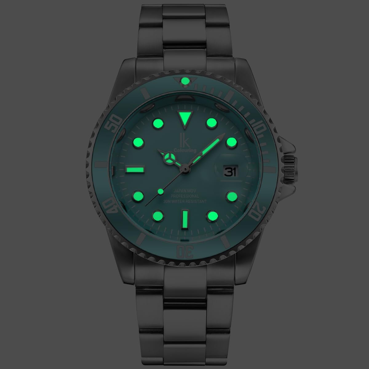 Thumbnail 3 de Alienwork IK Montre Hommes Femmes Calendrier Bracelet Métal