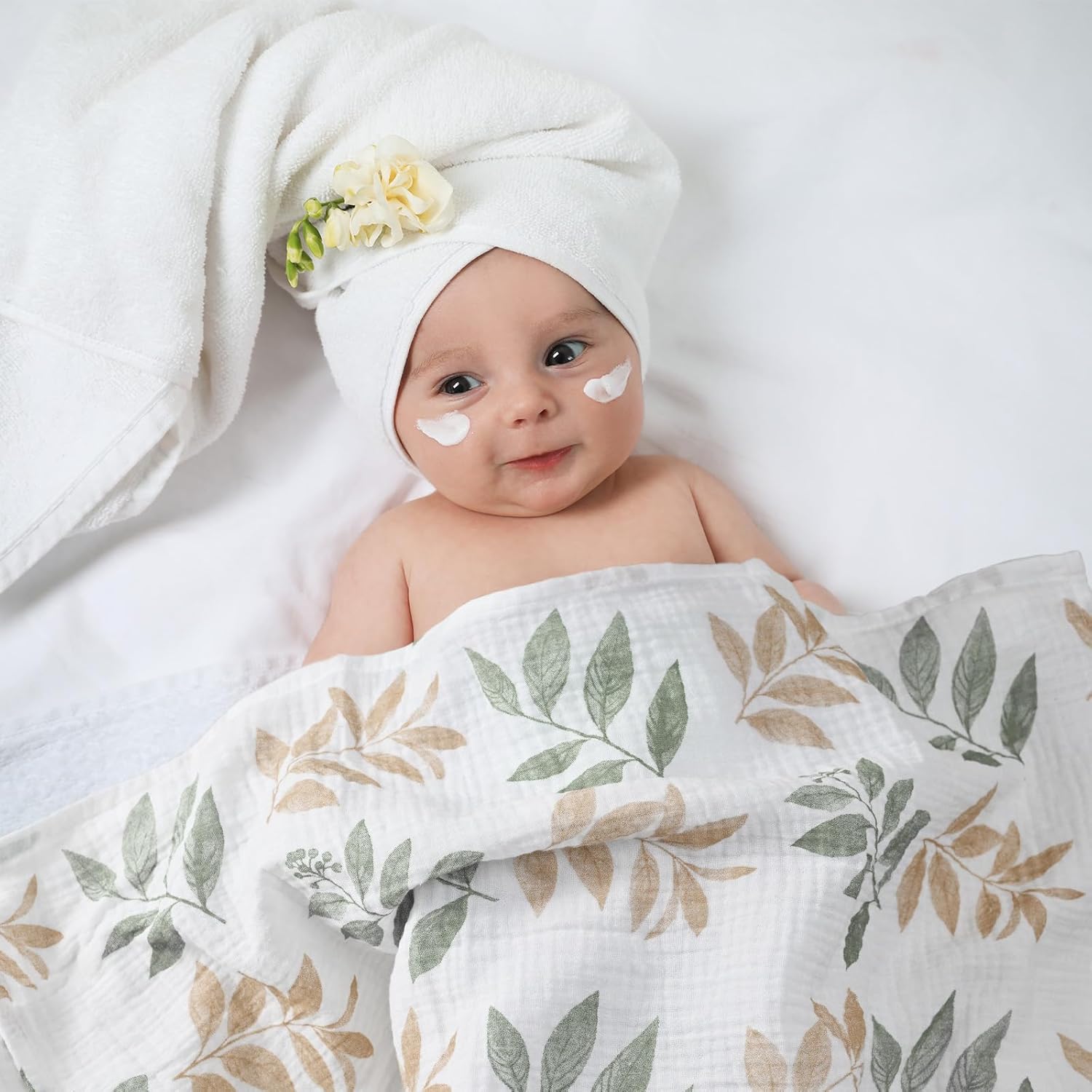 Thumbnail 1 de Musselintücher für Baby-Musselinquadrate (60 x 60 cm) – 5er-Set atmungsaktive Mullwindeln / Spucktücher