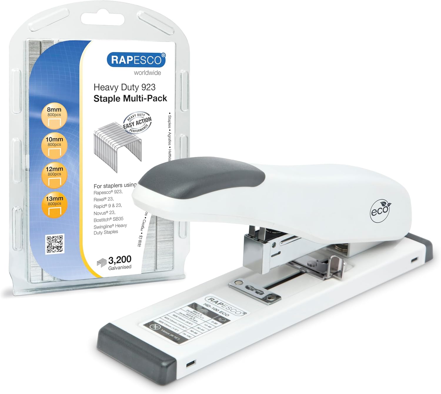 Thumbnail 6 de Rapesco 1391 ECO Agrafeuse HD-100 à Grande Capacité – 100 feuilles, blanc doux, 2000 agrafes inclus