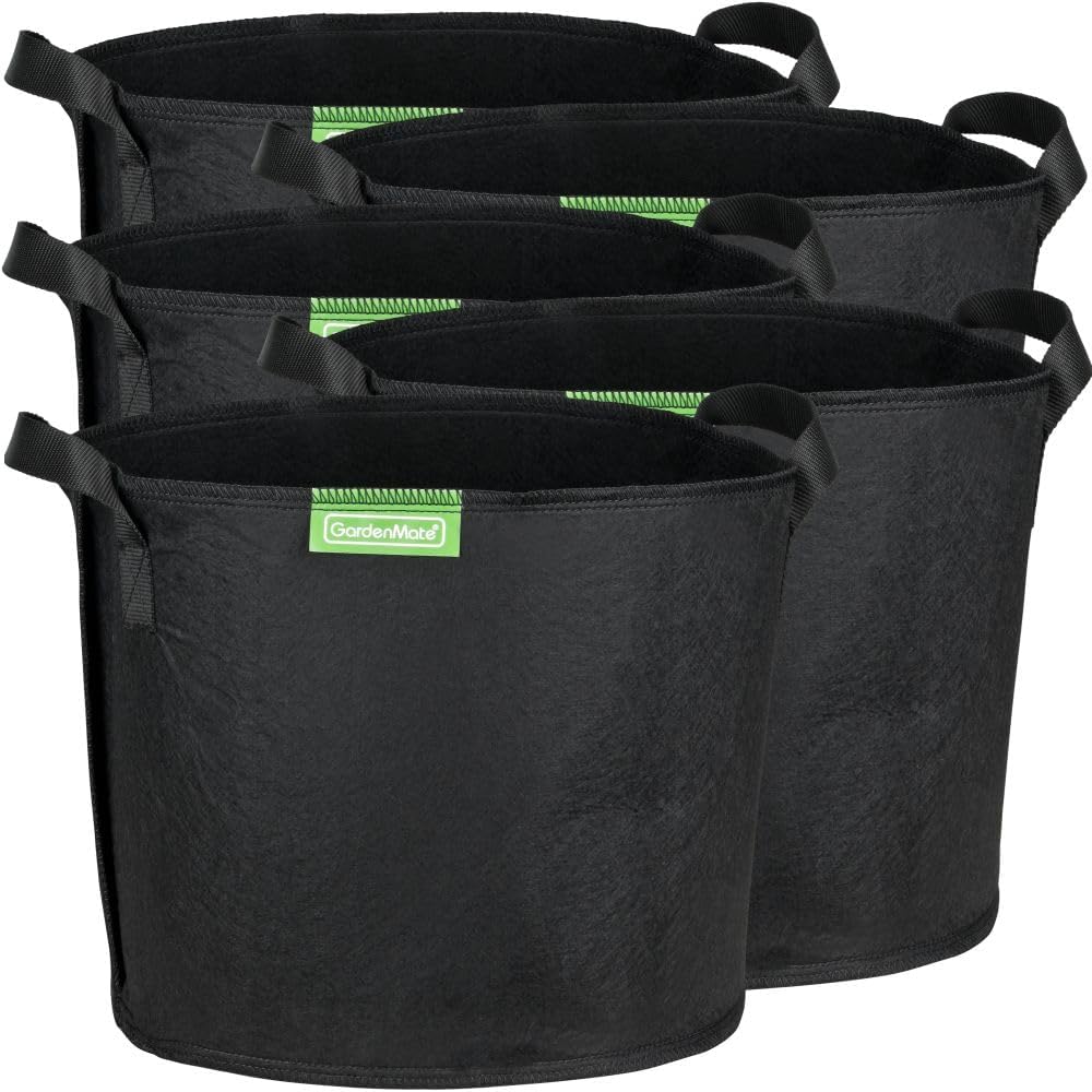 GardenMate set da 5 sacchi per piante in tessuto non tessuto Blackline (Ø 20 cm, altezza 16 cm)