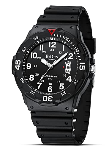 Detalle de HANPOSH Orologio Uomo Analogico Quarzo Impermeabile con Data Luminosa – 44 mm, 5ATM