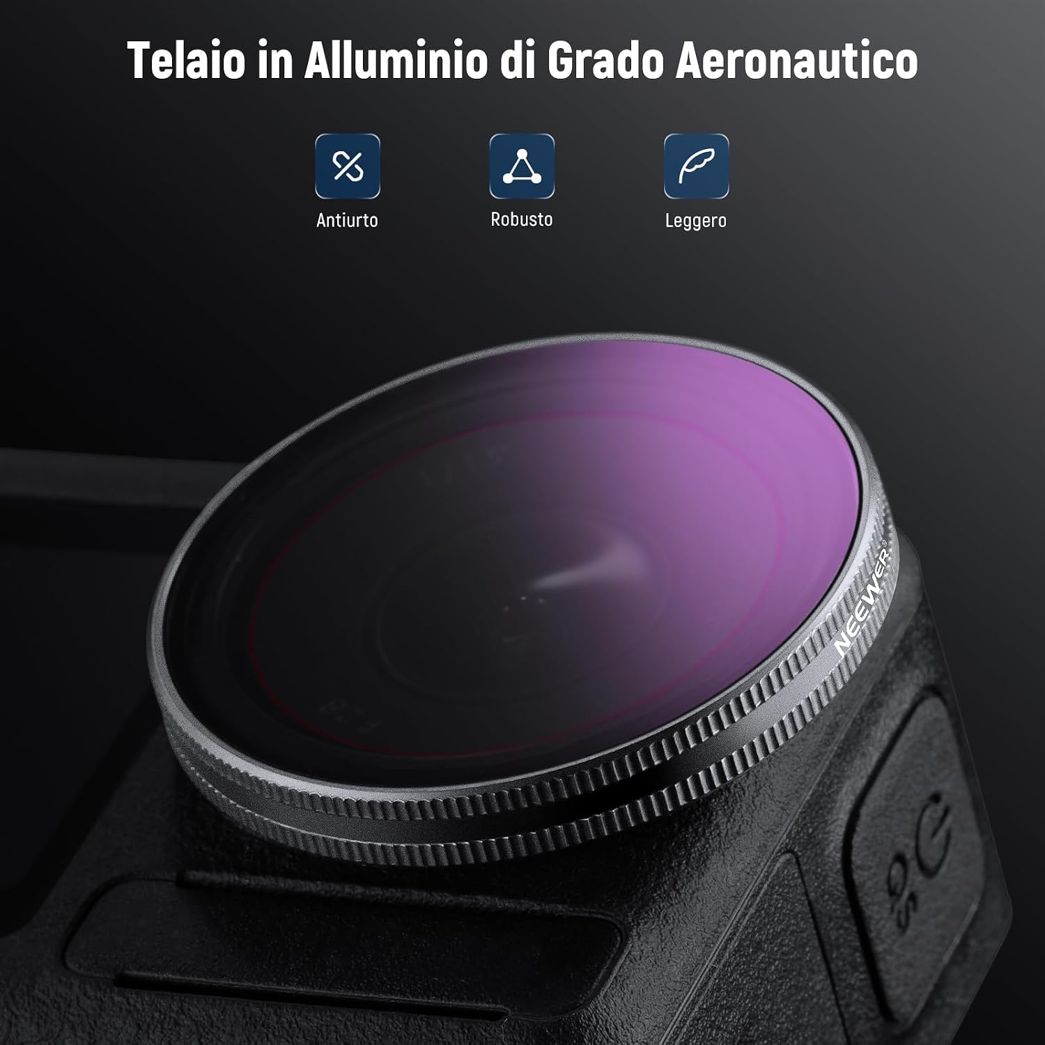 Thumbnail 6 de NEEWER Set filtri ND a scatto per DJI Osmo Action 5 Pro/4/3 (ND8, ND16, ND32 + CPL) FL-A76