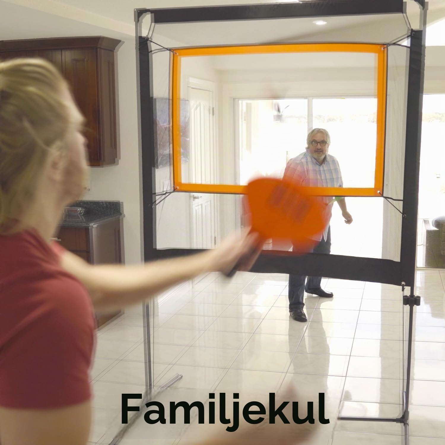Detalle de Gresonic A6DE-2025-BQTZ pickleballset med fristående nät, racketar och bollar