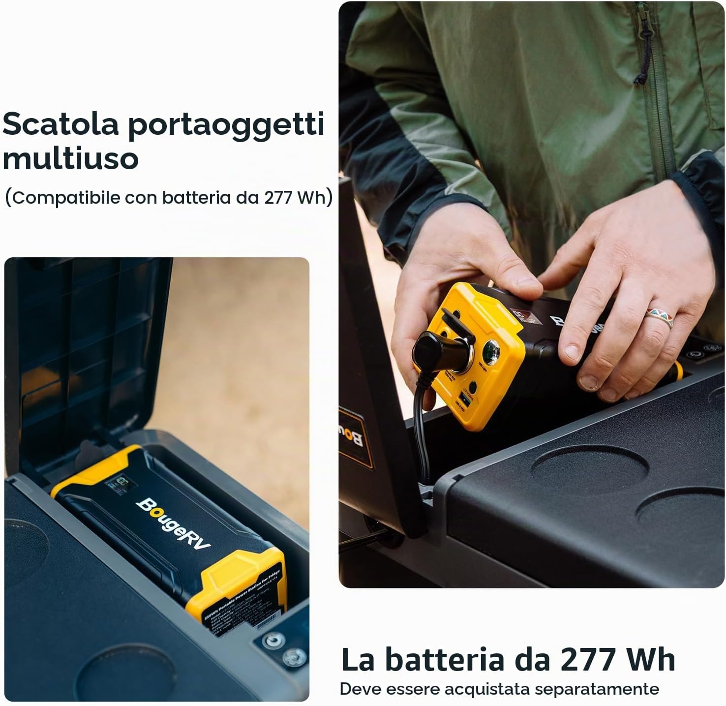 Detalle de BougeRV CRPRO frigo portatile a compressore 29 litri (da -22°C a 10°C) 12/24 V e 110–240 V, grigio