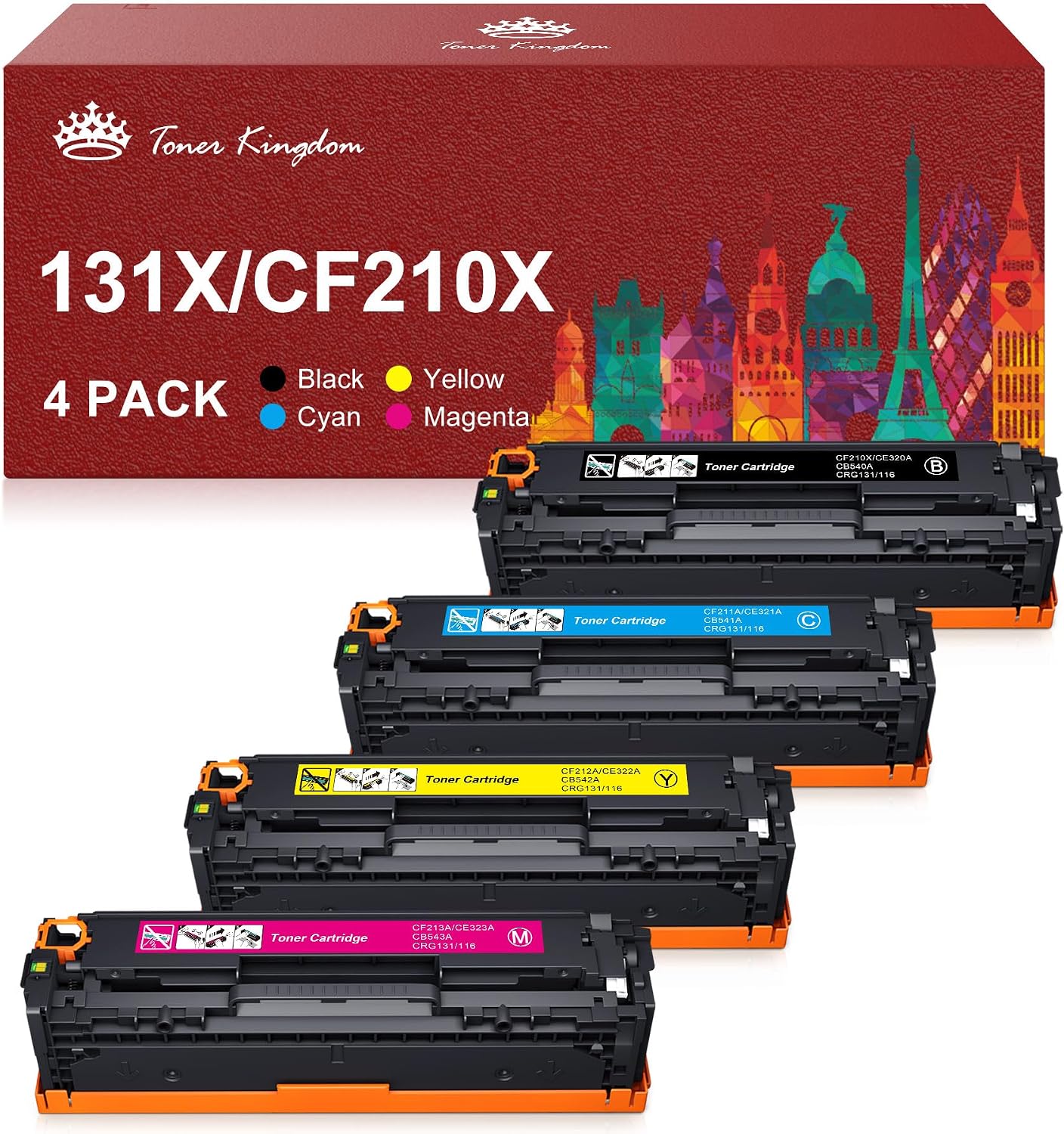 Detalle de Toner Kingdom 131X 4-Pack kompatibel für HP