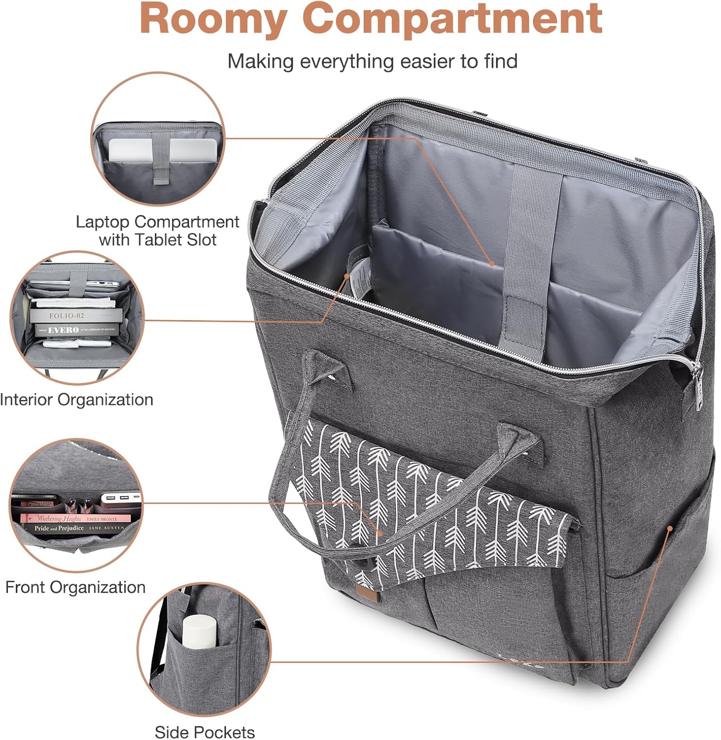 Detalle de Lekesky Laptop Rucksack Bag 15.6-inch laptop backpack