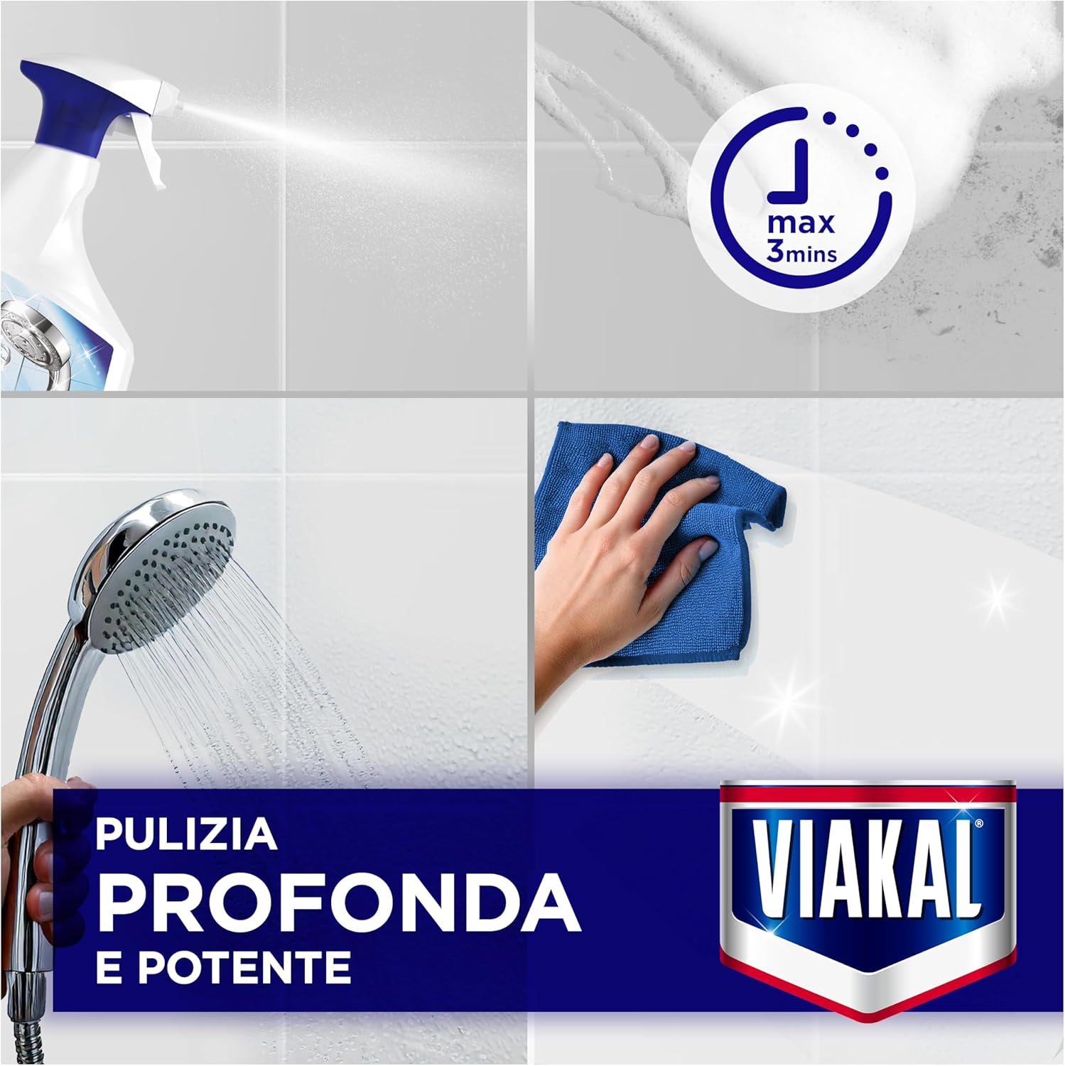 Detalle de Viakal Classico Spray: rimuove il calcare fino al 100% con tecnologia anti-gocce – confezione da 3