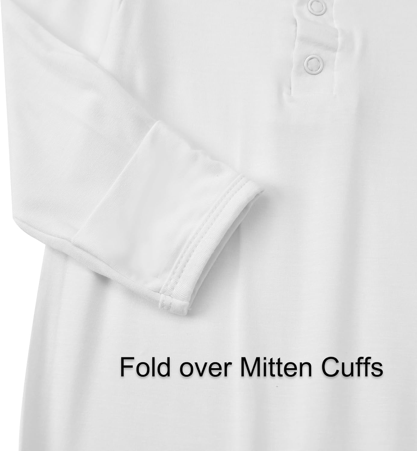 Thumbnail 4 de Exemaba Baby Bamboo Viscose Footless Sleepsuit (2-way zipper) with Mitten Cuffs, White, 3–6 Months