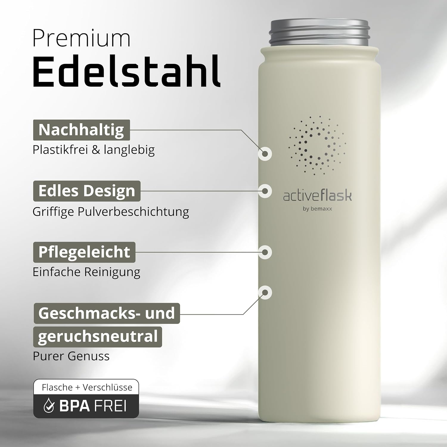 Thumbnail 2 de ACTIVE FLASK Edelstahl-Trinkflasche mit 3 Deckeln – 680 ml, BPA-frei, auslaufsicher