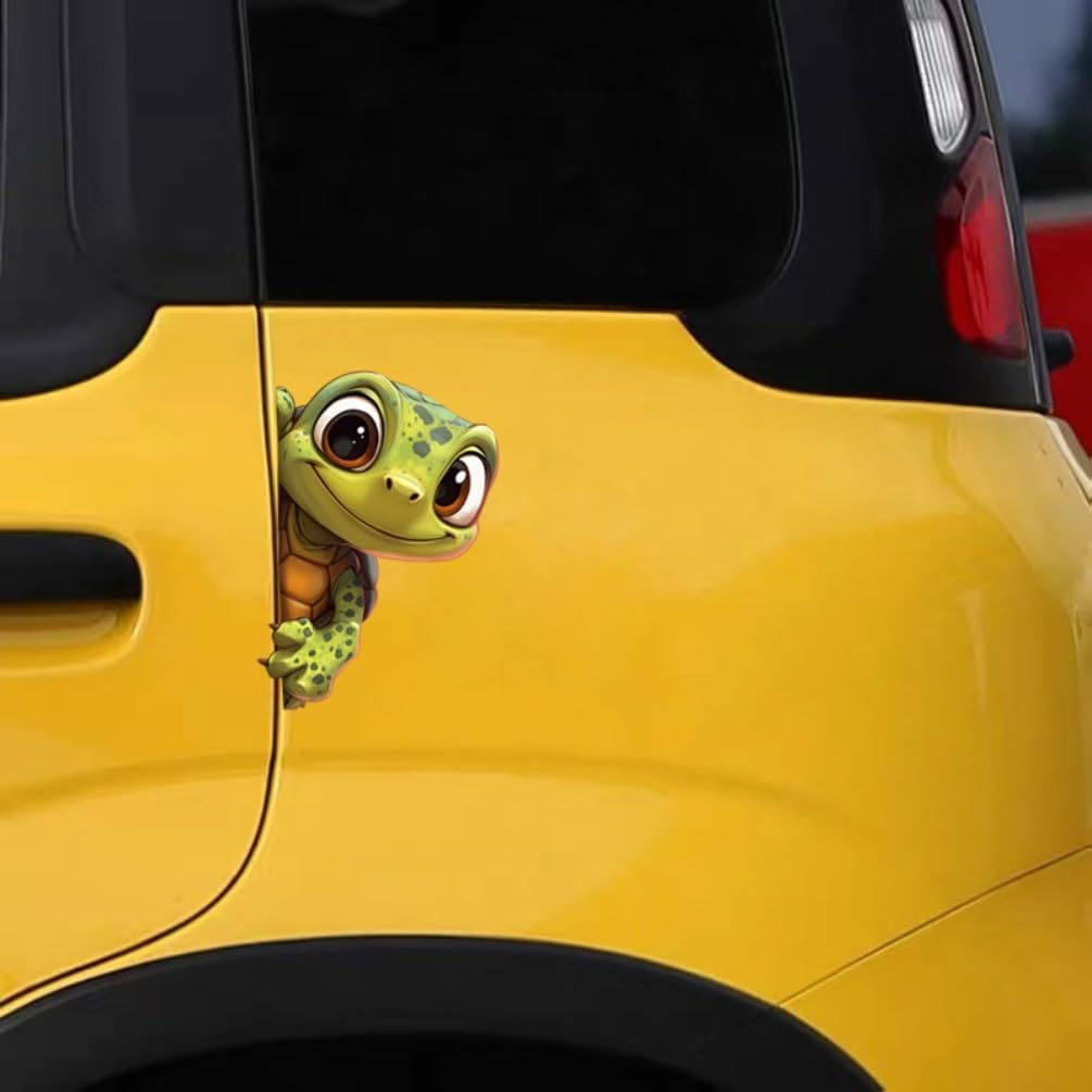 Detalle de DK660 Adorable Tiny Turtle Car Sticker (Pack of 2) – 10 x 14 cm