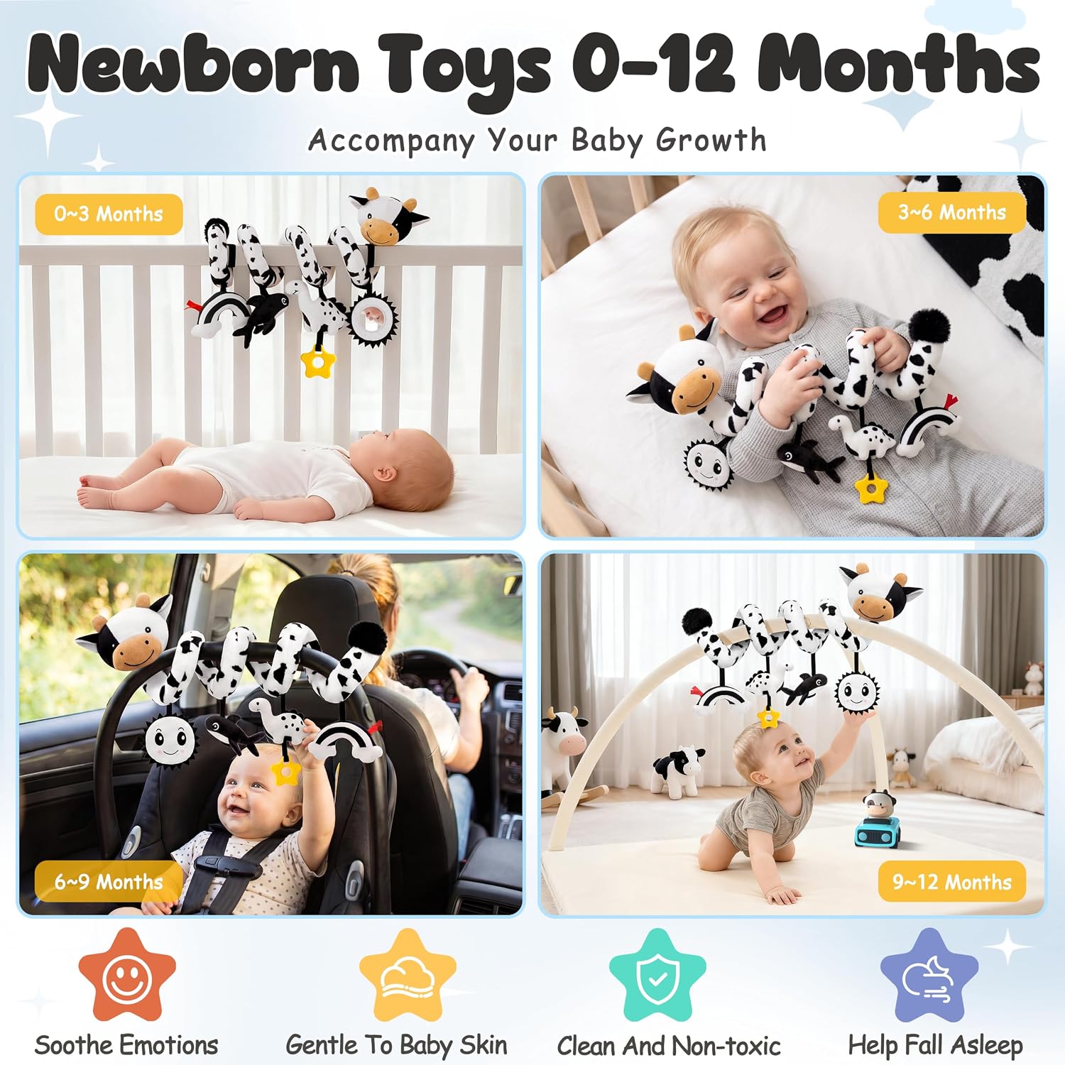 Thumbnail 2 de Spiral Car Seat Baby Toys High-Contrast 0-6 Months