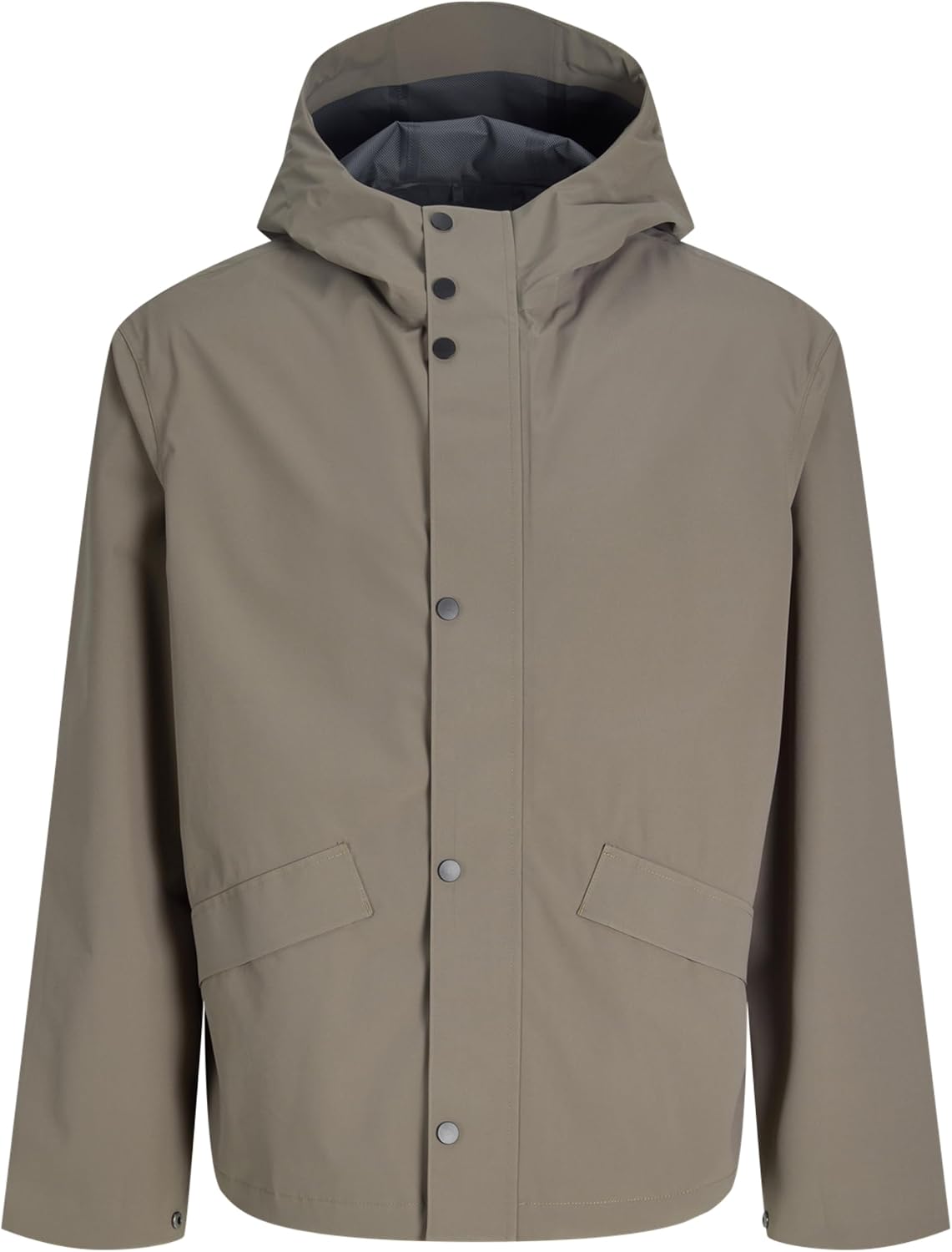 Detalle de JACK & JONES Premium Raincoat Raincoat – impermeabile elegante con cappuccio e dettagli curati