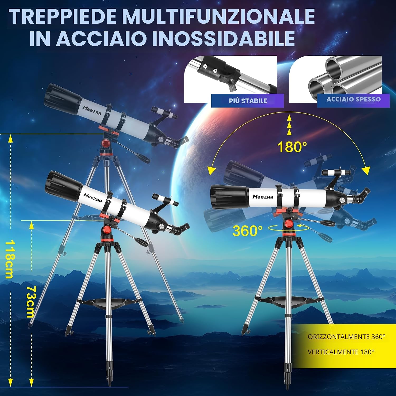 Thumbnail 4 de MEEZAA 90 mm 800 mm telescopio astronomico