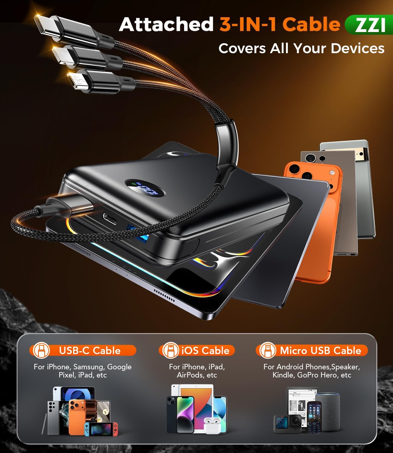 Detalle de ZZI Portable Charger 60000mAh