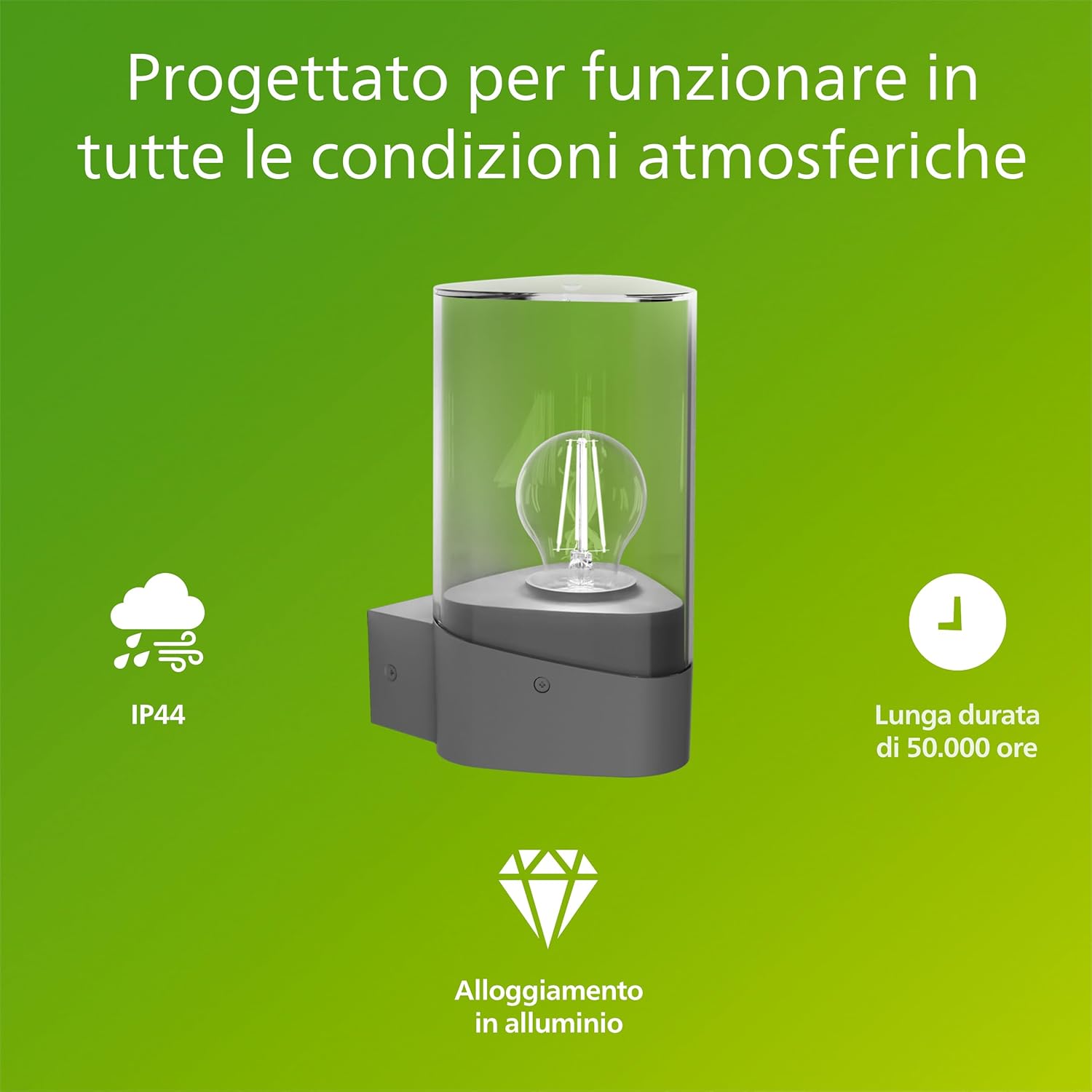 Thumbnail 1 de Philips Nayl applique da esterno grigio antracite, 840 lm, 2700 K, PowerShield, IP44