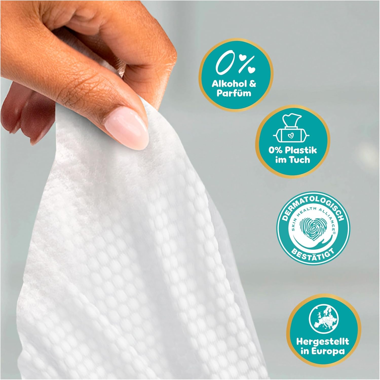 Thumbnail 4 de Pampers Aqua Soft Touch Baby-Feuchttücher mit 99% Wasser, 18 Packungen