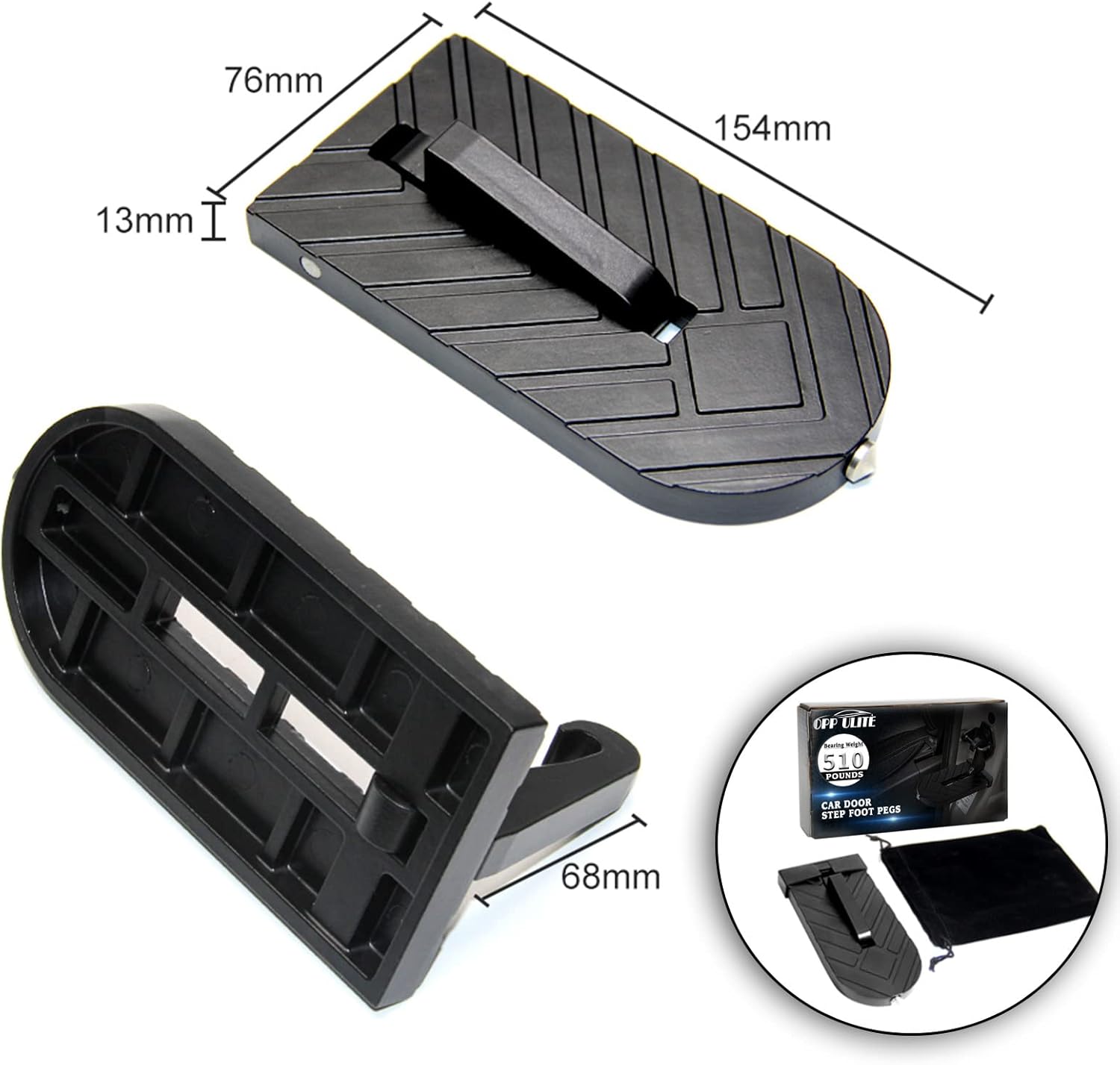 Thumbnail 6 de OPP ULITE Car Doorstep Folding Ladder with U‑Shaped Hook Pedals and Safety Hammer