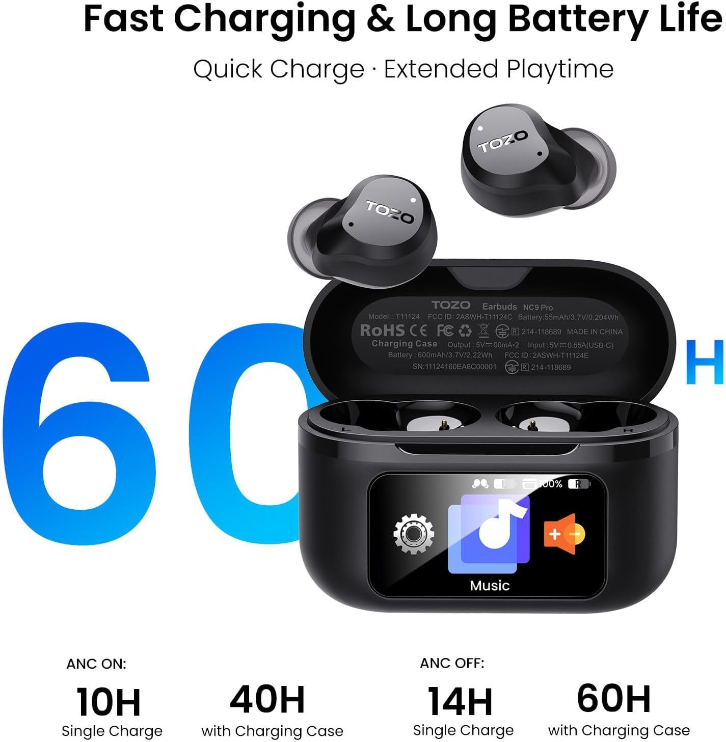 Detalle de TOZO wireless earbuds NC9 Pro