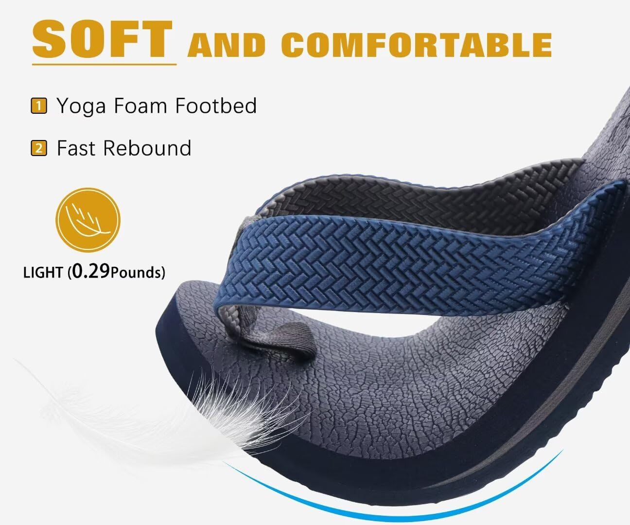 Detalle de KuaiLu Leather Arch Support Flip Flops for Men