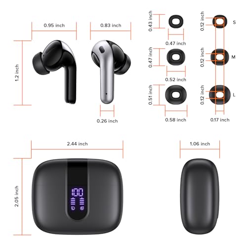Thumbnail 7 de TAGRY X08 True Wireless Earbuds: 60-Hour Playback, LED Power Display, and IPX5 Sweatproof Convenience