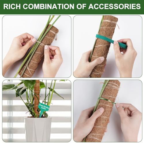 Detalle de Vicloon Bastone per Piante con Bastoni Rampicanti in Fibra di Cocco, Set da 4 pezzi 40 cm