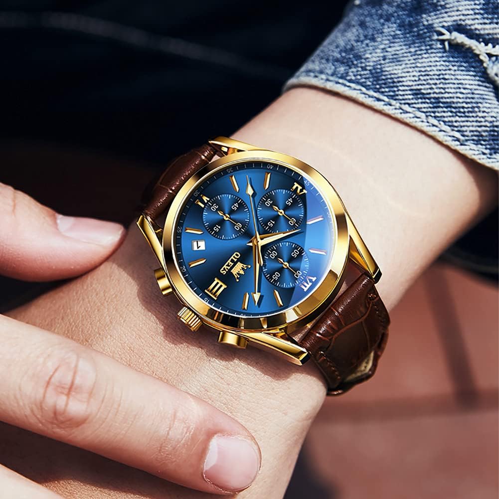 Thumbnail 2 de OLEVS Herrenuhr 42 mm Quarz mit Datum