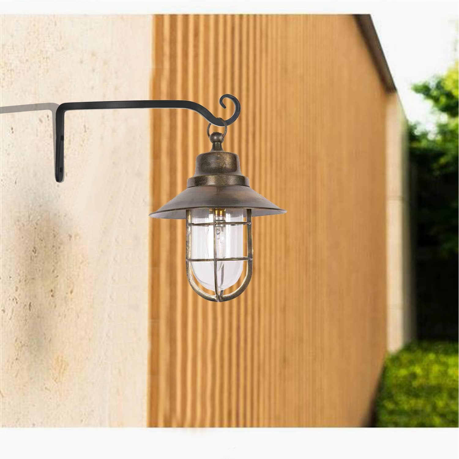 Detalle de LOOGI Pflanzenhalterung & Blumenampelhalter aus Eisen mit Wandhaken, 25 cm – 2 Stück