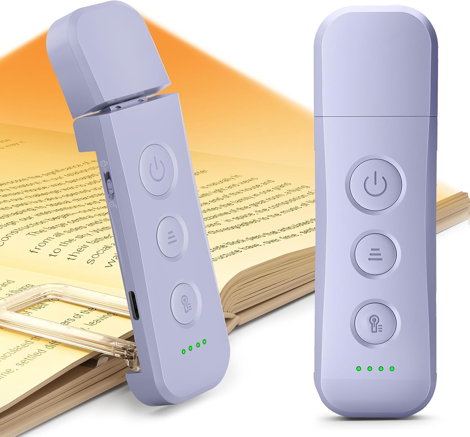 Detalle de Glocusent A106 12-LED Clip-On Book Light, USB-C Rechargeable