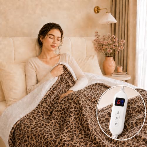 Thumbnail 8 de Arrylins Heated Electric Blanket Throw, 120 x 160 cm, Flannel and Sherpa