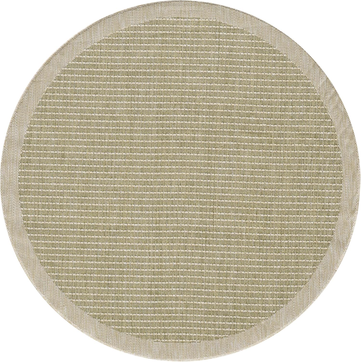 Detalle 2 de SIMPEX Outdoor Teppich Rund 200 cm Grün – wetterfest, waschbar und im Sisal-Look