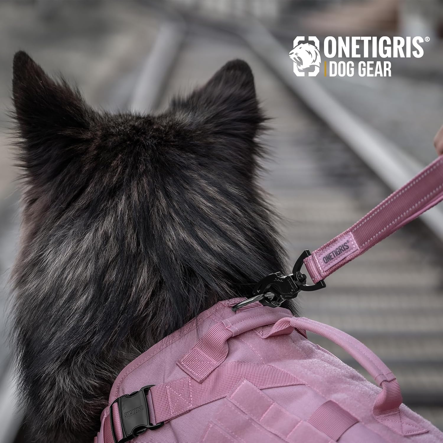Thumbnail 4 de OneTigris short dog lead with padded handle (Pink, 20IN) – training traffic leash for medium to large dogs