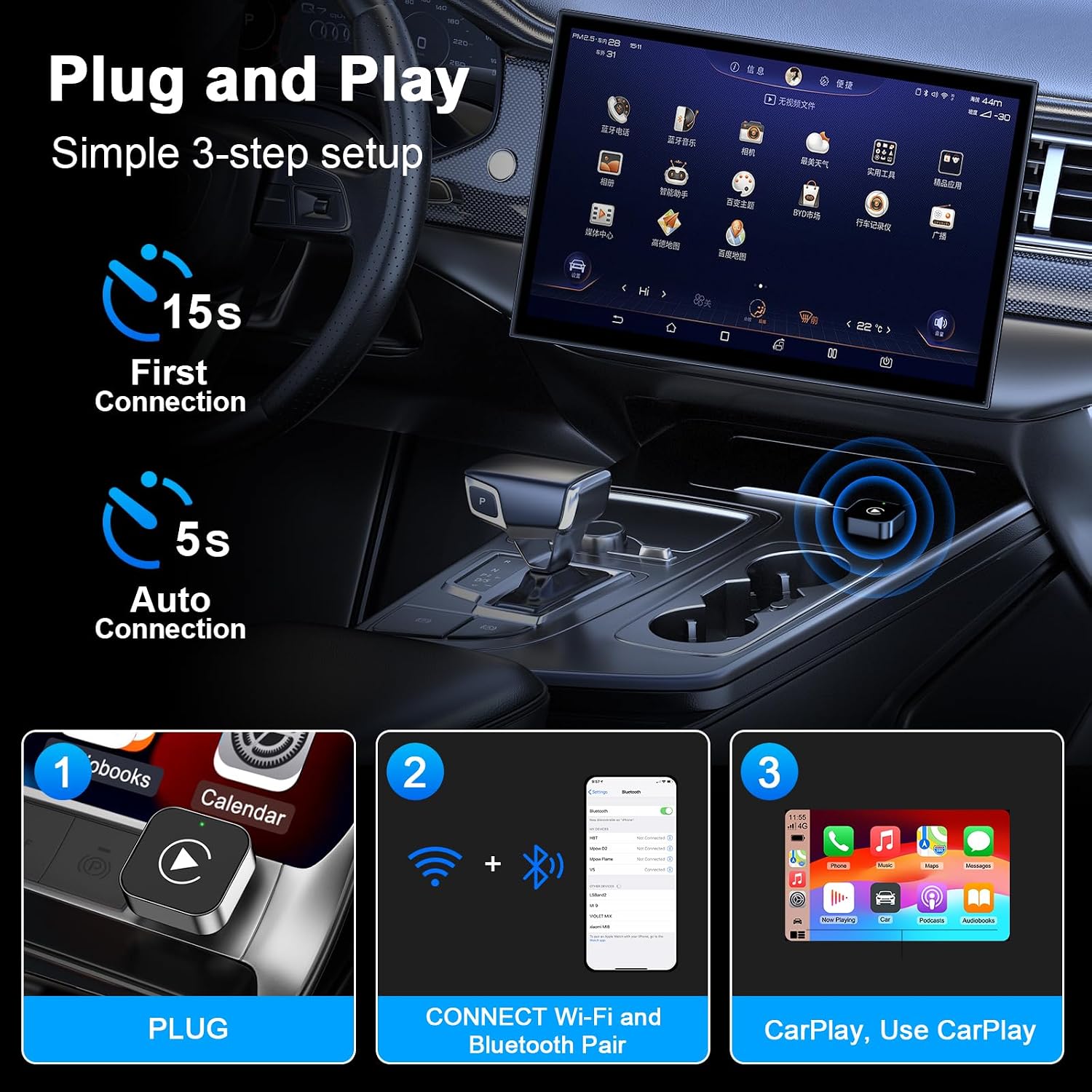 Detalle 2 de Adaptateur CarPlay sans Fil pour iPhone