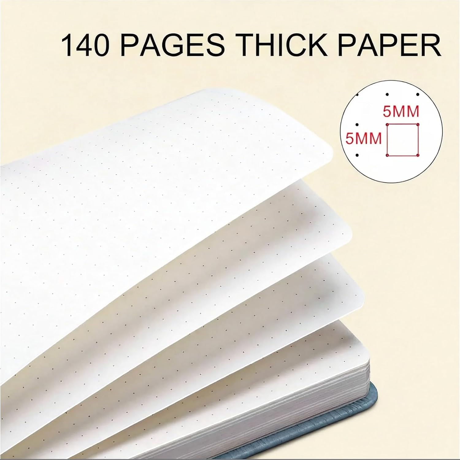 Thumbnail 1 de PYNEX Notizbuch A5 Dotted – Robustes Hardcover-Tagebuch mit Spiralbindung, 140 Blatt 100GSM