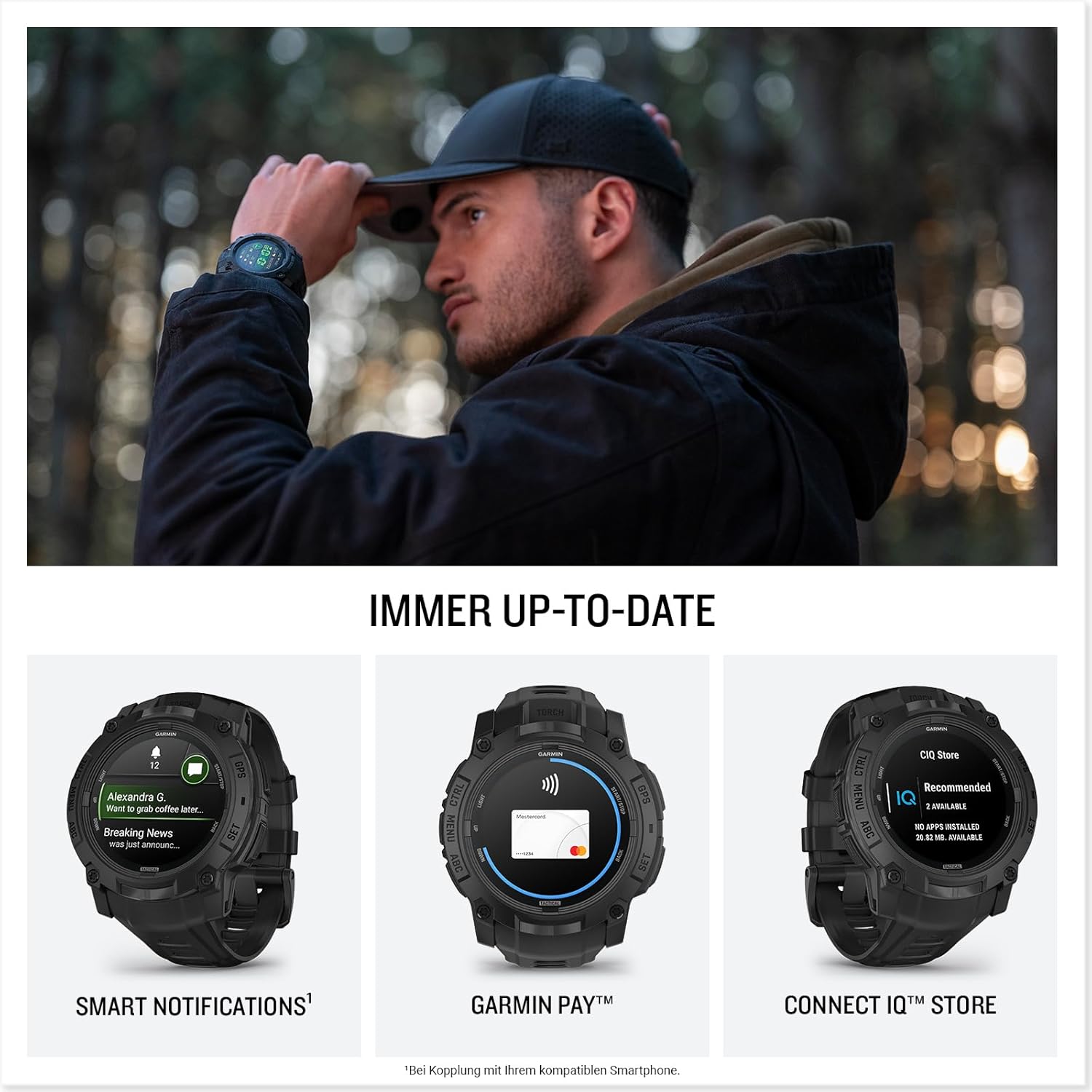Thumbnail 3 de Garmin Instinct 3 Tactical 50mm AMOLED – GPS-Multisport-Smartwatch mit 1,3" AMOLED-Display und bis zu 24 Tagen Akku