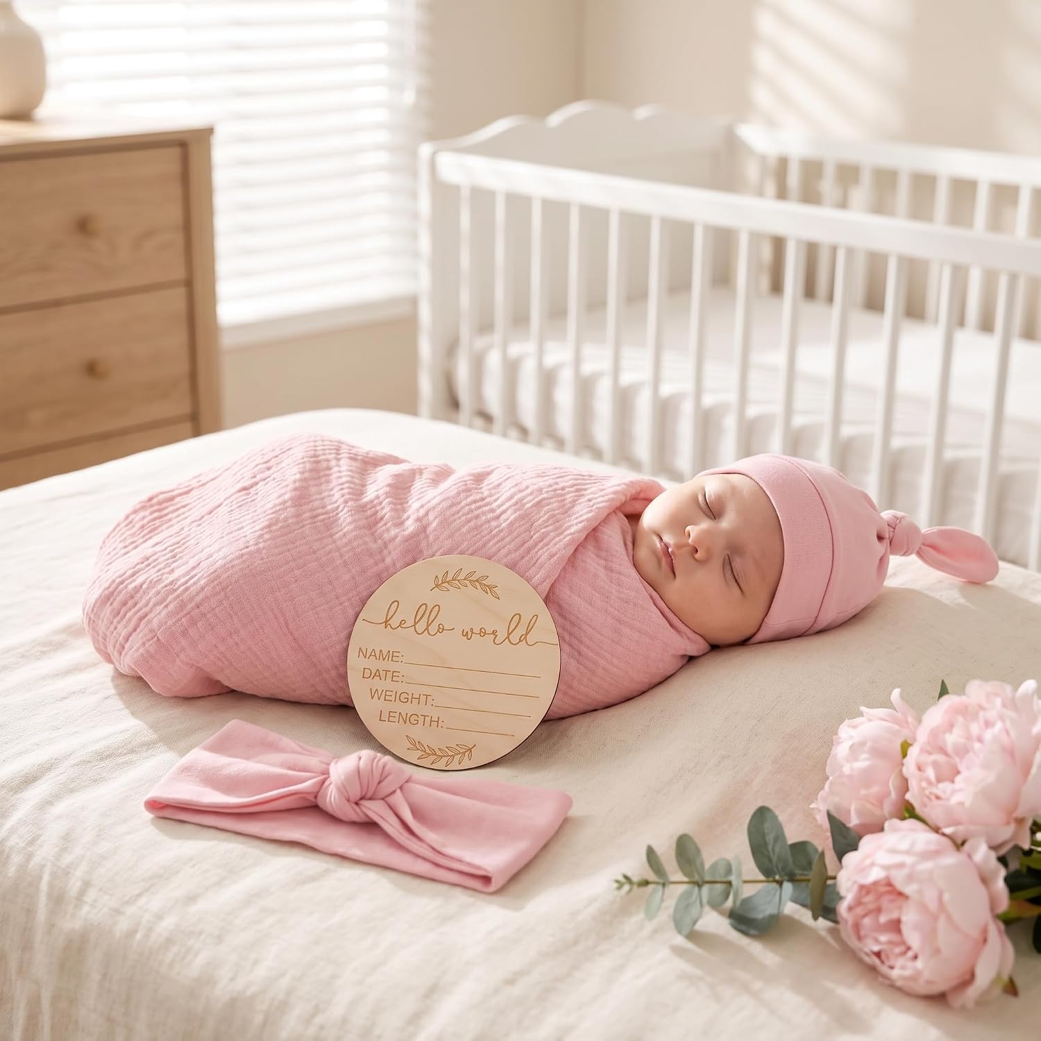 Detalle 1 de Hooyax Muslin Swaddle Blanket, 47.2 x 47.2 Inches