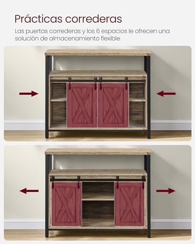Thumbnail 3 de VASAGLE Aparador de Cocina con Puertas Correderas 🏡