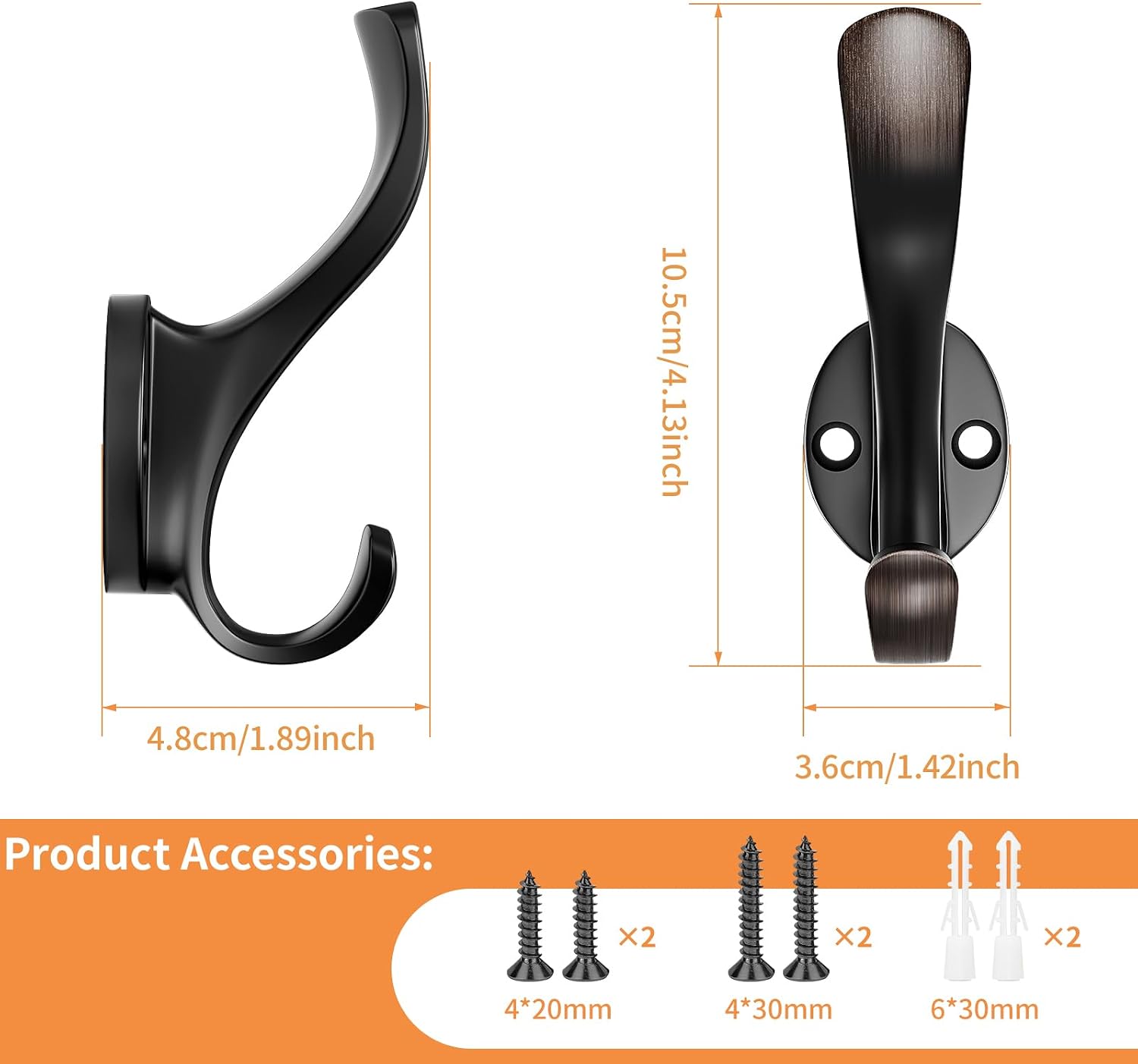 Thumbnail 1 de SecretHard Aluminum Wall Hooks, 10-Pack, Heavy-Duty Screw-In Design