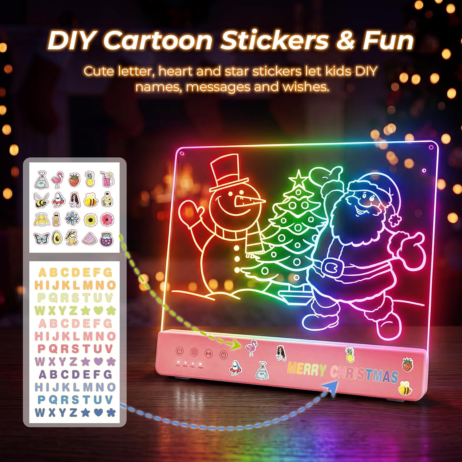 Thumbnail 1 de Mukypixy hbd-1-pk 16-Inch LED Drawing Board, Rechargeable, 8 Colors