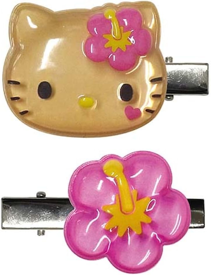 Detalle 2 de ケイカンパニー KT-PUC-ZE ハローキティ ぷっくり立体ヘアクリップ2個セット ゼブラ柄