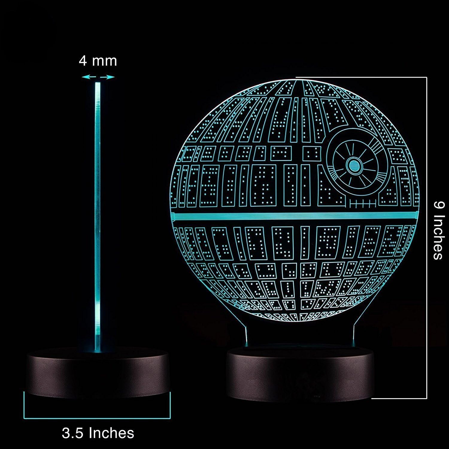 Detalle 2 de yiyicas 3D Illusion Lamp 7‑colour Night Light