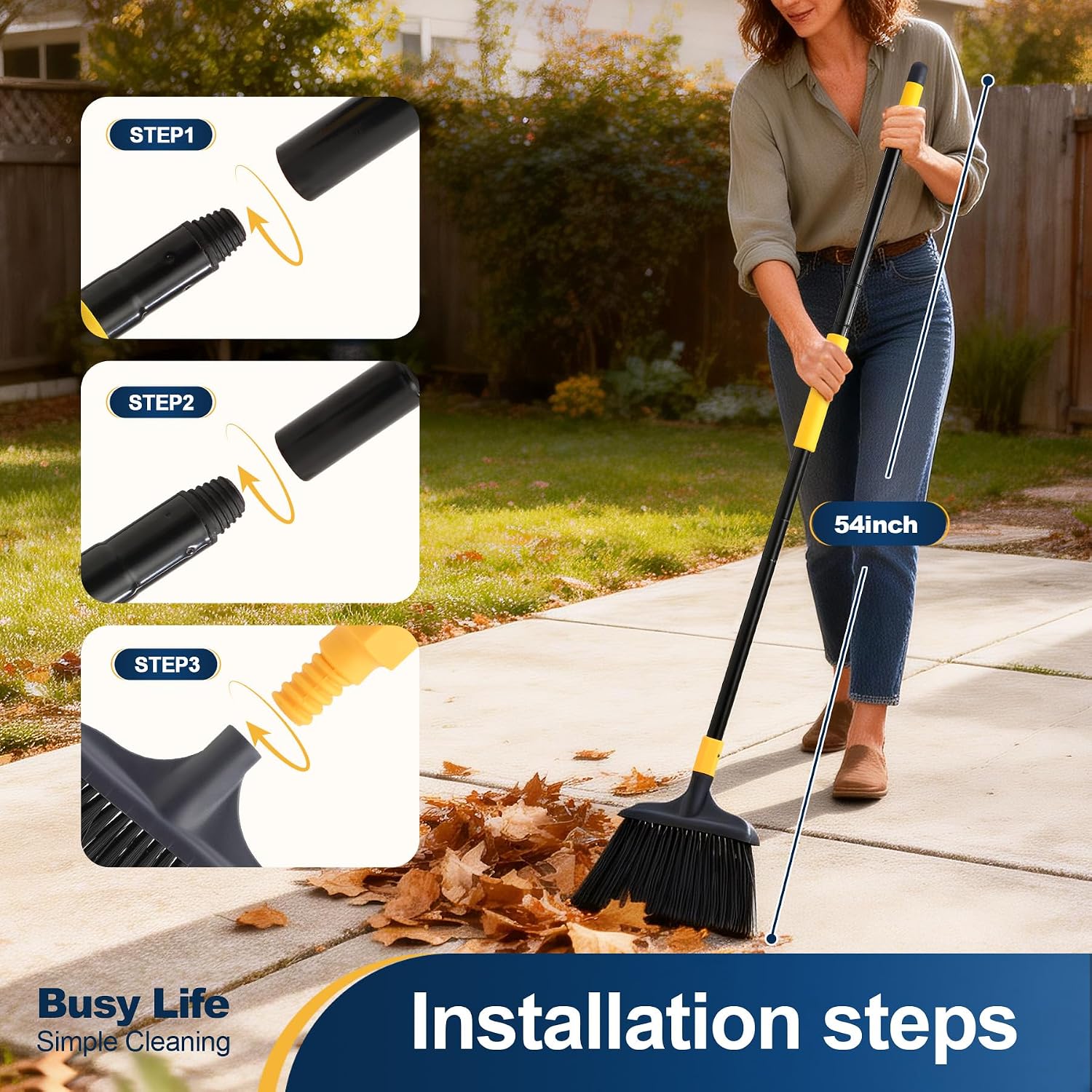 Thumbnail 3 de Yocada Heavy-Duty Broom Outdoor Commercial, 54-Inch Reach