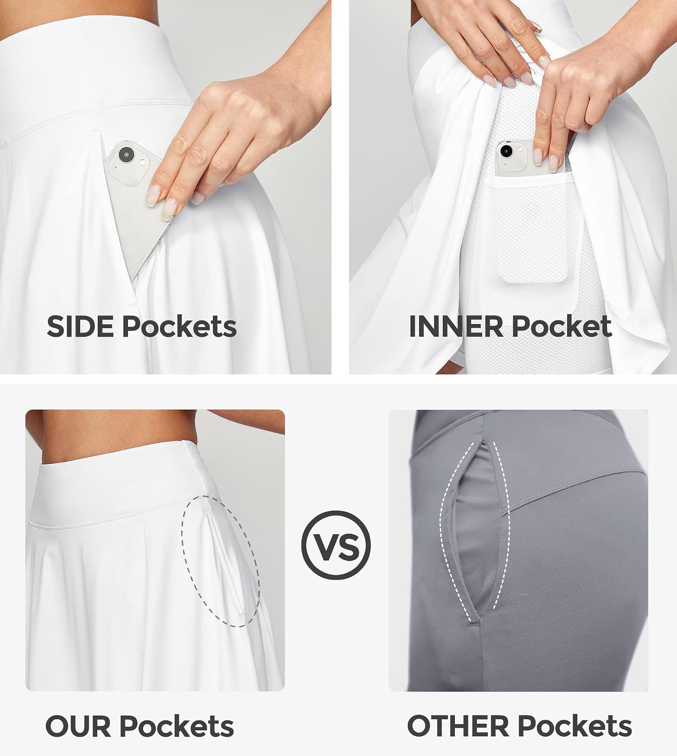 Detalle de IUGA 20" Tennis Skirt Skorts with Pockets