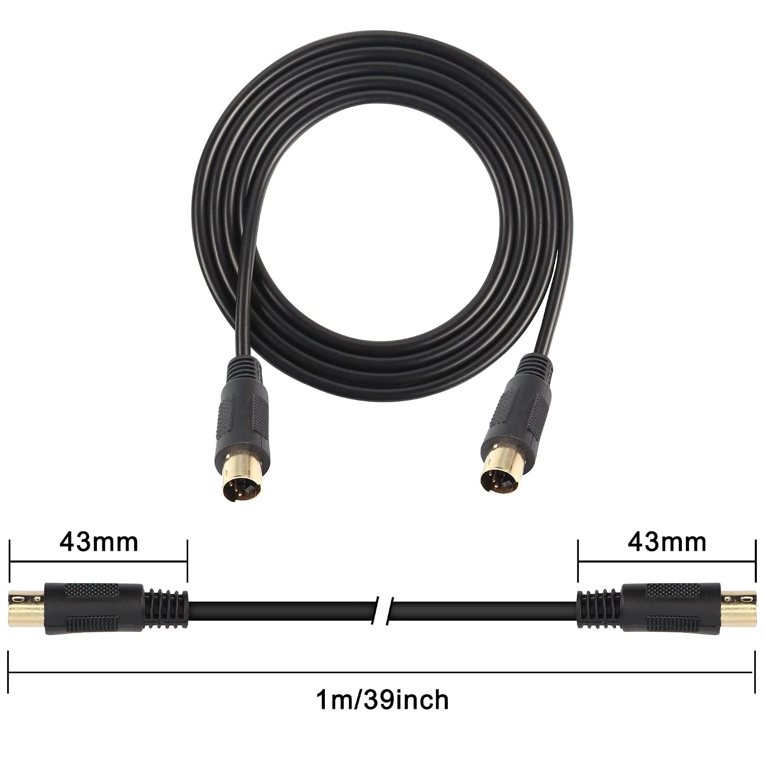 Thumbnail 6 de XMSJSIY S-Video (SVHS) Male-to-Male 4 Pin Mini-Din Extension Cable, 1m
